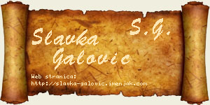 Slavka Galović vizit kartica
